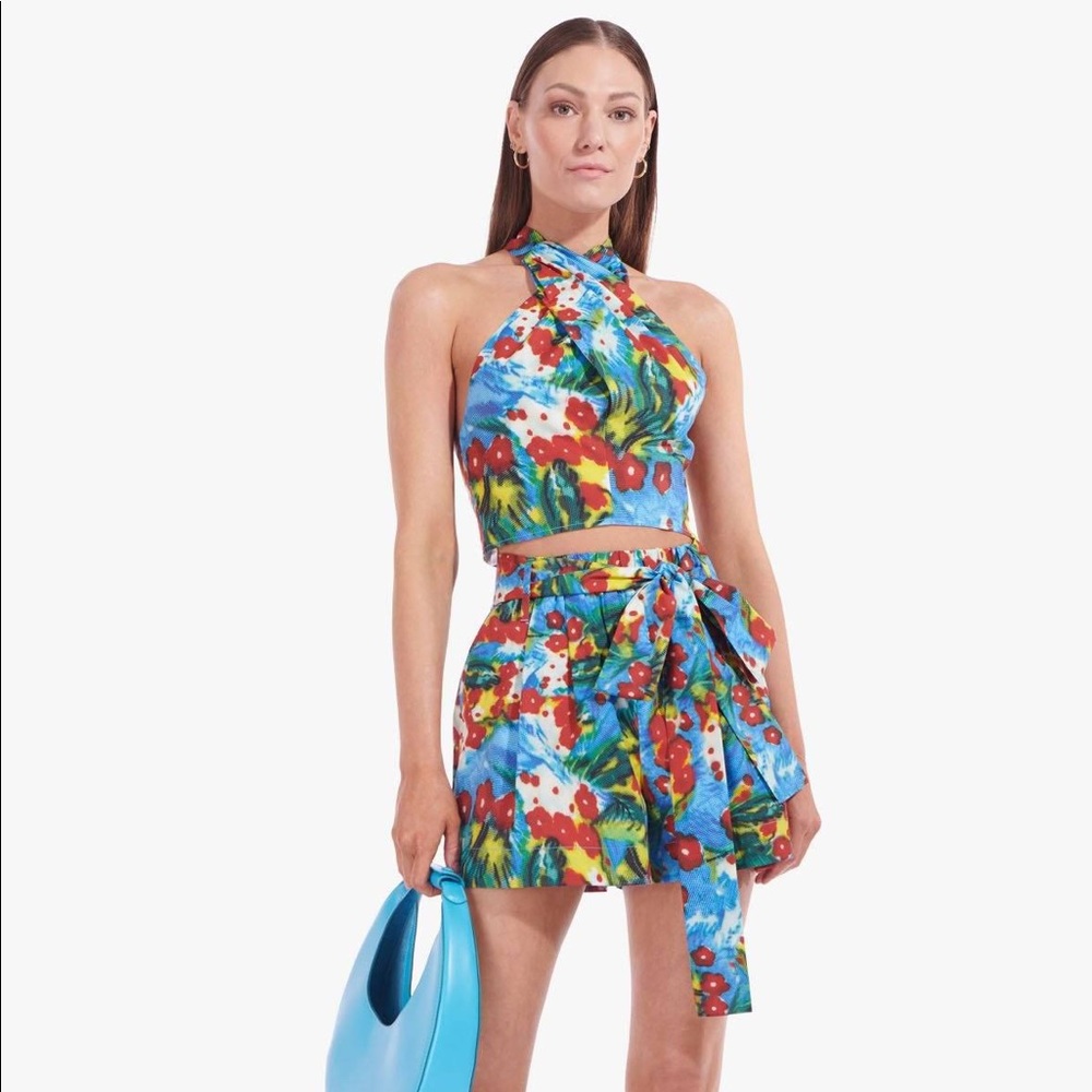 Staud kai halter top abstract floral